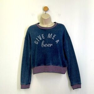 Don’t Ask Why - Give Me A Beer Stripe Stonewashed Sweatshirt Size Onesize